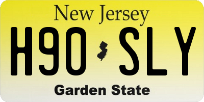 NJ license plate H90SLY
