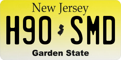 NJ license plate H90SMD