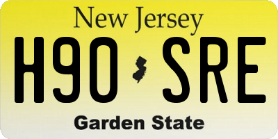 NJ license plate H90SRE