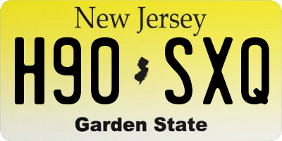 NJ license plate H90SXQ