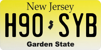 NJ license plate H90SYB
