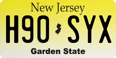 NJ license plate H90SYX
