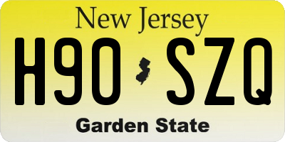 NJ license plate H90SZQ
