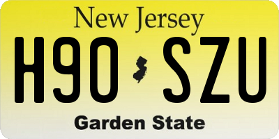 NJ license plate H90SZU