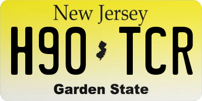 NJ license plate H90TCR