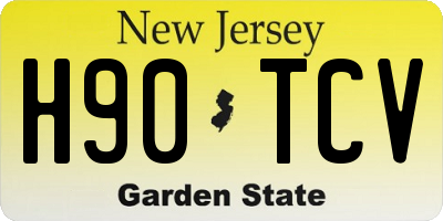 NJ license plate H90TCV