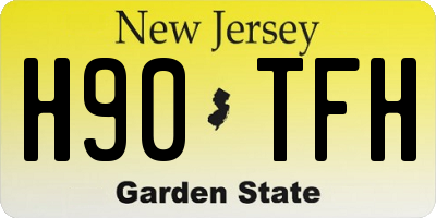 NJ license plate H90TFH
