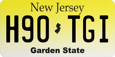 NJ license plate H90TGI