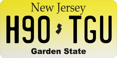 NJ license plate H90TGU