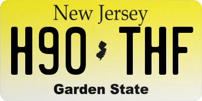NJ license plate H90THF