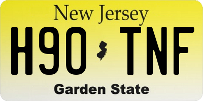 NJ license plate H90TNF