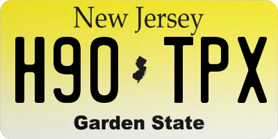 NJ license plate H90TPX