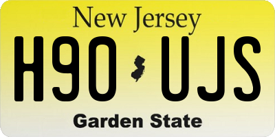 NJ license plate H90UJS