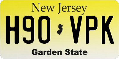 NJ license plate H90VPK