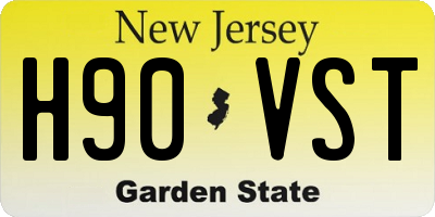 NJ license plate H90VST