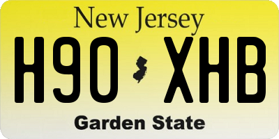 NJ license plate H90XHB