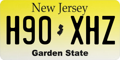 NJ license plate H90XHZ