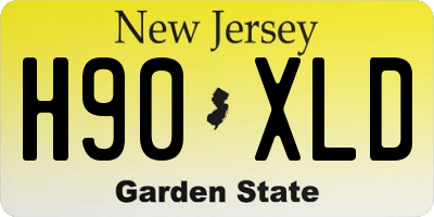 NJ license plate H90XLD