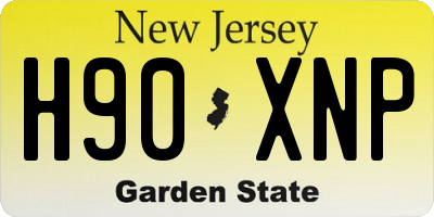 NJ license plate H90XNP