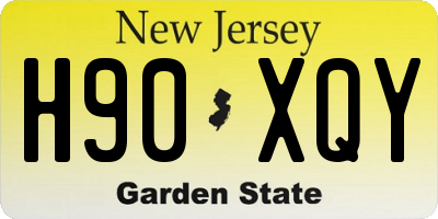 NJ license plate H90XQY