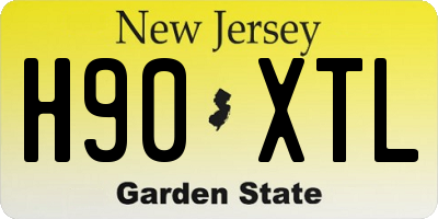 NJ license plate H90XTL