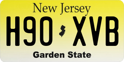 NJ license plate H90XVB