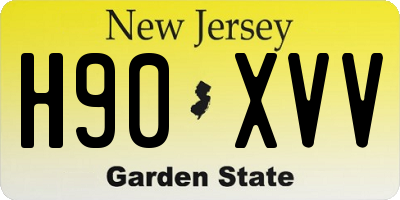 NJ license plate H90XVV
