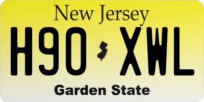 NJ license plate H90XWL