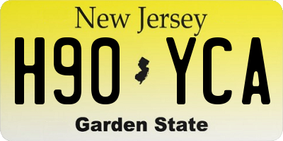 NJ license plate H90YCA