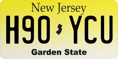 NJ license plate H90YCU