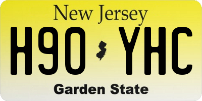 NJ license plate H90YHC