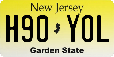 NJ license plate H90YOL