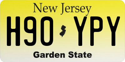 NJ license plate H90YPY