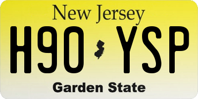 NJ license plate H90YSP