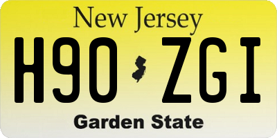 NJ license plate H90ZGI