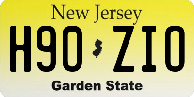 NJ license plate H90ZIO