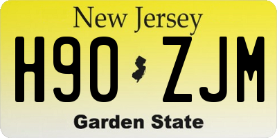 NJ license plate H90ZJM