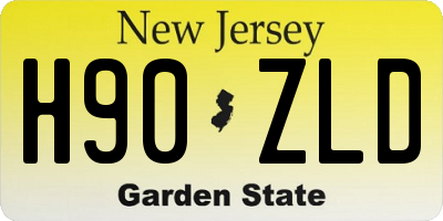 NJ license plate H90ZLD