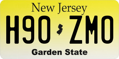 NJ license plate H90ZMO