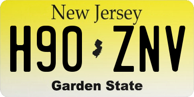 NJ license plate H90ZNV