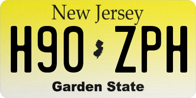 NJ license plate H90ZPH