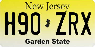 NJ license plate H90ZRX