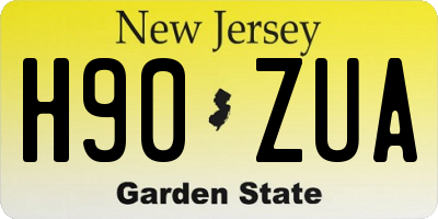 NJ license plate H90ZUA