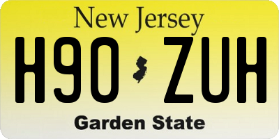 NJ license plate H90ZUH