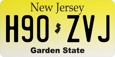 NJ license plate H90ZVJ