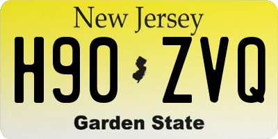 NJ license plate H90ZVQ