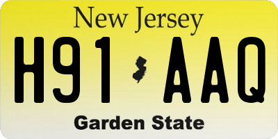 NJ license plate H91AAQ