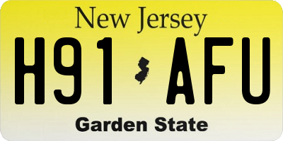 NJ license plate H91AFU