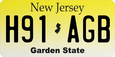 NJ license plate H91AGB