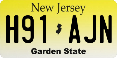 NJ license plate H91AJN